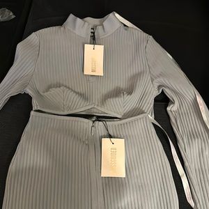 Matching long sleeve shirt and skirt set